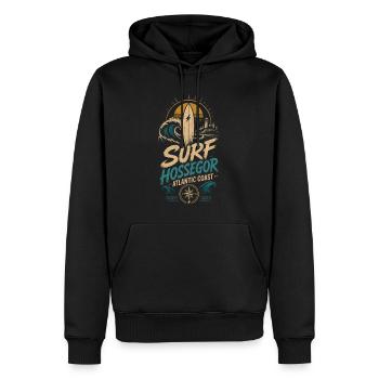 Hossegor Surfing - Sweat à capuche Premium bio Homme - noir - Devant - Nico (187cm)
