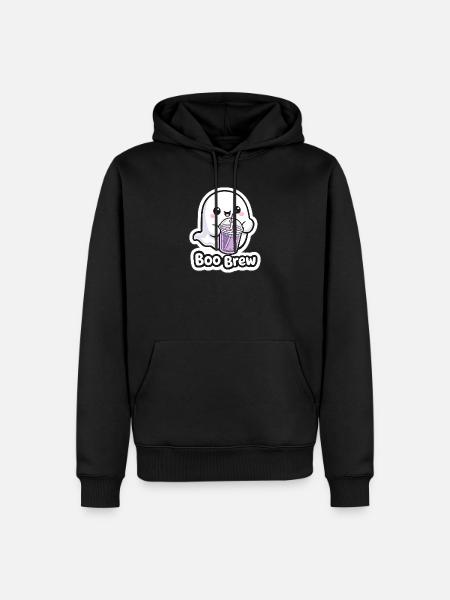 Kawaii Boo Brew Geist - Männer Premium Bio Hoodie - Schwarz