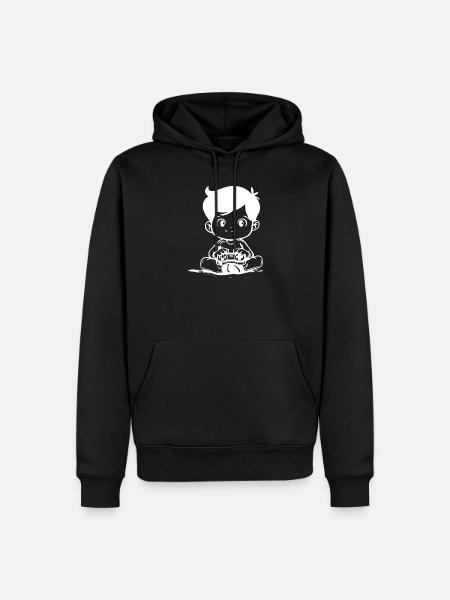 Videospiele Kinder Zeichnung - Männer Premium Bio Hoodie - Schwarz
