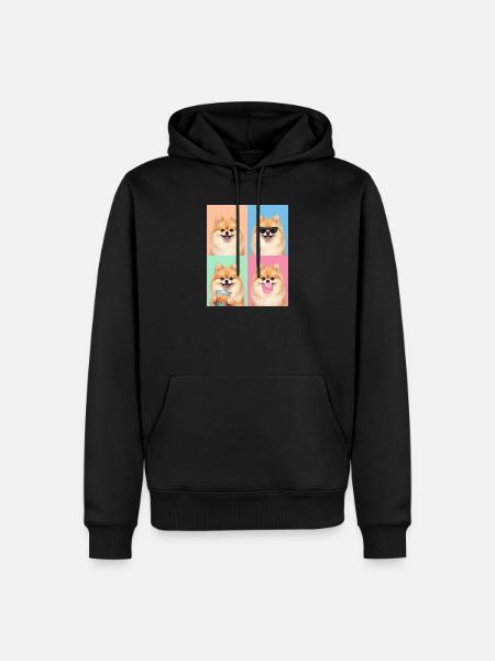Hunde Zwergspitz Hund - Männer Premium Bio Hoodie - Schwarz