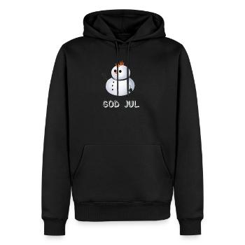 Gothic Schneemann God Jul - Schwedisch - Männer Premium Bio Hoodie - Schwarz - Vorne - Nico (187cm)