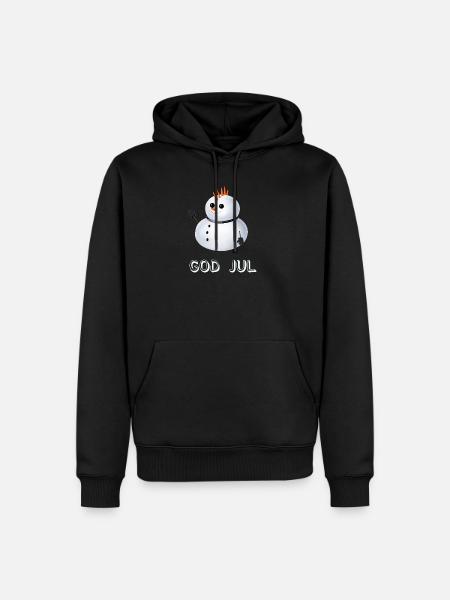 Gothic Schneemann God Jul - Schwedisch - Männer Premium Bio Hoodie - Schwarz