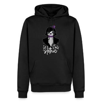 NOT DEAD JUST SLOTHIC - GOTH GOTHIQUE GOTH DÉFECTUEUX - Sweat à capuche Premium bio Homme - noir - Devant - Nico (187cm)