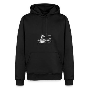 Vintage Haubentaucher schwimmend auf Fluss - Männer Premium Bio Hoodie - Schwarz - Vorne - Nico (187cm)