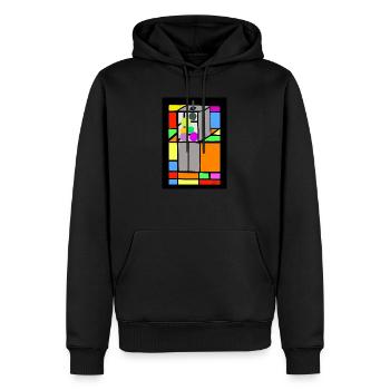 Aufzug v verbessert - Männer Premium Bio Hoodie - Schwarz - Vorne - Nico (187cm)
