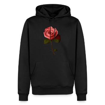 Rose - Sweat à capuche Premium bio Homme - noir - Devant - Nico (187cm)