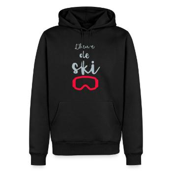 L'heure de ski - Sweat à capuche Premium bio Homme - noir - Devant - Nico (187cm)