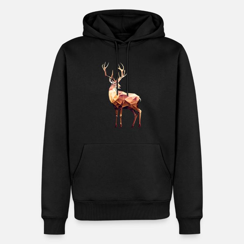 Cerf à faible polyéthylène - Sweat à capuche Premium bio Homme - noir