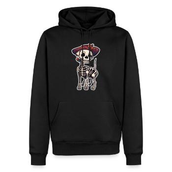 La Catrina / Tatouage / Mexique / Animal / Chien - Sweat à capuche Premium bio Homme - noir - Devant - Nico (187cm)