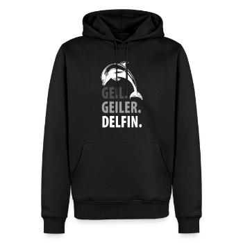 Delfin Delfine Meeressäuger - Männer Premium Bio Hoodie - Schwarz - Vorne - Nico (187cm)