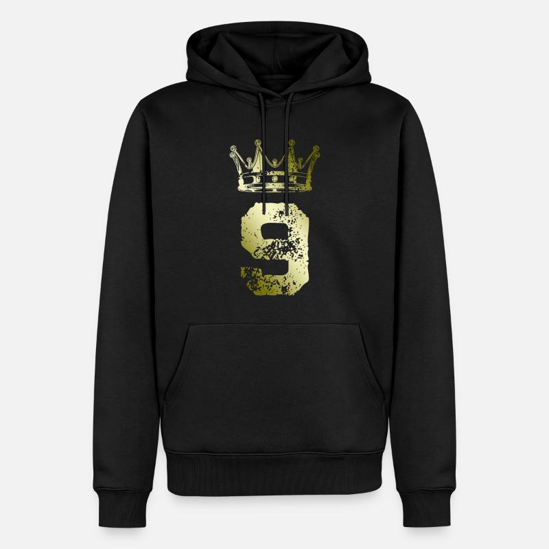 9 Couronne de numéros - Sweat à capuche Premium bio Homme - noir