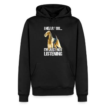 Airedale Terrier Hund - Männer Premium Bio Hoodie - Schwarz - Vorne - Nico (187cm)