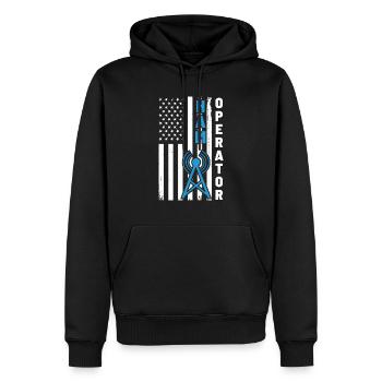 Ham Operator Antenna Signal Ham Radio American Fla - Männer Premium Bio Hoodie - Schwarz - Vorne - Nico (187cm)