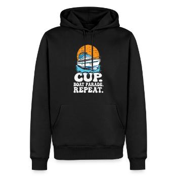 Motorboating Drinking Party Cup Boat Parade - Men’s Premium Organic Hoodie - black - Front - Nico (187cm)