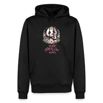 Best Mom Ever Panda Lover Floral Wreath I Mom - Männer Premium Bio Hoodie - Schwarz - Vorne - Nico (187cm)