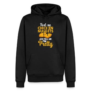 Chicken Nugget Liebhaber Chicken Nuggets - Männer Premium Bio Hoodie - Schwarz - Vorne - Nico (187cm)