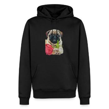 AMOUR - Sweat à capuche Premium bio Homme - noir - Devant - Nico (187cm)