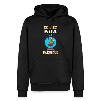 Papa Barbecue Humour - Sweat à capuche Premium bio Homme - noir - Devant - Nico (187cm)