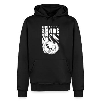 Bowlingspieler Trikot Bowler Spruch Glücks Bowling - Männer Premium Bio Hoodie - Schwarz - Vorne - Nico (187cm)