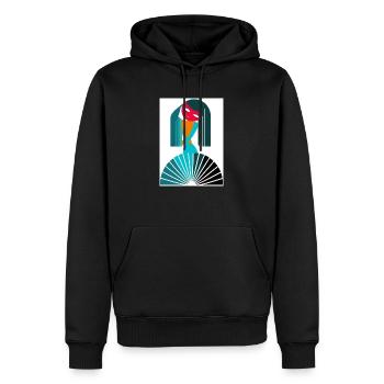 verseau abstrait - Sweat à capuche Premium bio Homme - noir - Devant - Nico (187cm)