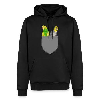 Ornithologe Vogel Geschenk Brusttasche Sittich - Männer Premium Bio Hoodie - Schwarz - Vorne - Nico (187cm)