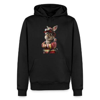 Kaninchen - Männer Premium Bio Hoodie - Schwarz - Vorne - Nico (187cm)
