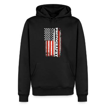 Photography Camera Lens American - Männer Premium Bio Hoodie - Schwarz - Vorne - Nico (187cm)