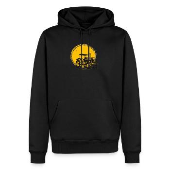 Traktor - Männer Premium Bio Hoodie - Schwarz - Vorne - Nico (187cm)