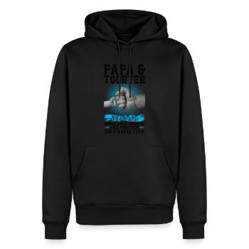 Papa & Tochter Familie Tochter Geschenk - Männer Premium Bio Hoodie - Schwarz - Vorne - Nico (187cm)