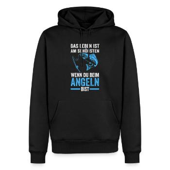 Angeln Fische Angler Geschenk - Männer Premium Bio Hoodie - Schwarz - Vorne - Nico (187cm)