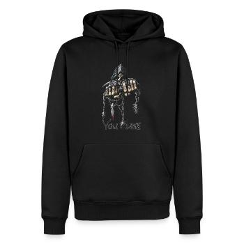23F 0014 bk - Männer Premium Bio Hoodie - Schwarz - Vorne - Nico (187cm)