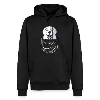 Chien des Pyrénées - Sweat à capuche Premium bio Homme - noir - Devant - Nico (187cm)