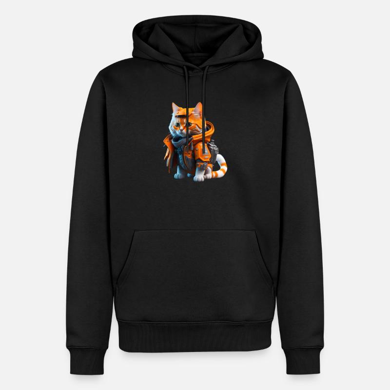 Le chat de l’espace - Sweat à capuche Premium bio Homme - noir