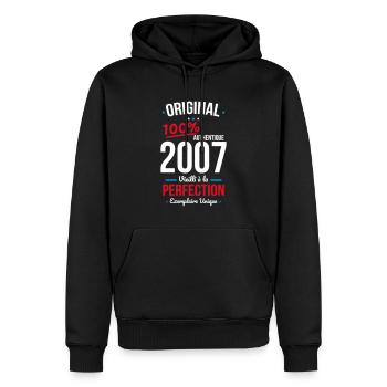 18th Birthday - Original 2007 - Men’s Premium Organic Hoodie - black - Front - Nico (187cm)
