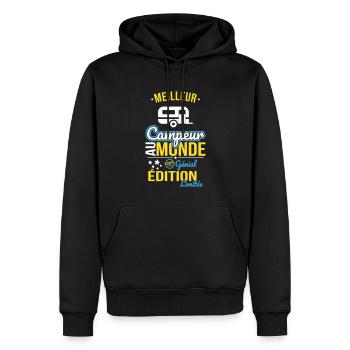 World's Best Camper - 100% Awesome - Men’s Premium Organic Hoodie - black - Front - Nico (187cm)