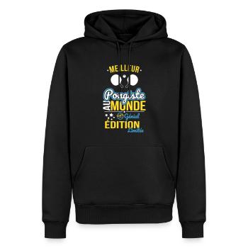 Best Table Tennis Player in the World - 100% Awesome - Men’s Premium Organic Hoodie - black - Front - Nico (187cm)