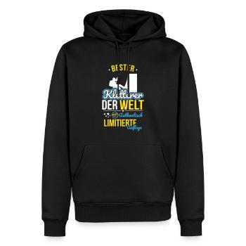 Meilleur grimpeur du monde - 100 % authentique - Sweat à capuche Premium bio Homme - noir - Devant - Nico (187cm)