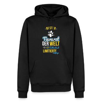 Meilleur vétérinaire du monde - 100 % authentique - Sweat à capuche Premium bio Homme - noir - Devant - Nico (187cm)