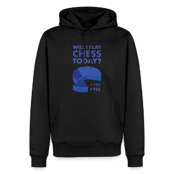 Chess Player Will I Knit Today - Männer Premium Bio Hoodie - Schwarz - Vorne - Nico (187cm)