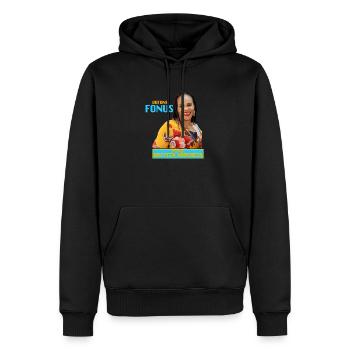 logo Mimi tee shirt blanc - Sweat à capuche Premium bio Homme - noir - Devant - Nico (187cm)