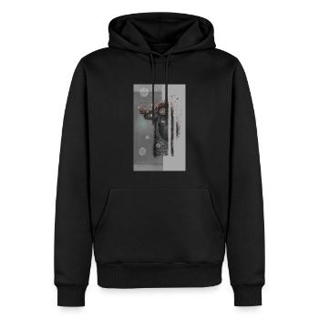 petit chien fou - Sweat à capuche Premium bio Homme - noir - Devant - Nico (187cm)