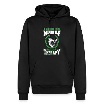 Geschenk für Minigolfspieler - Männer Premium Bio Hoodie - Schwarz - Vorne - Nico (187cm)