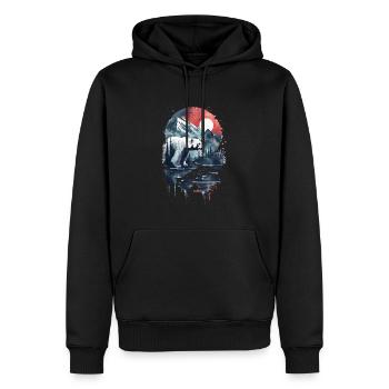 Polar Bär - Männer Premium Bio Hoodie - Schwarz - Vorne - Nico (187cm)