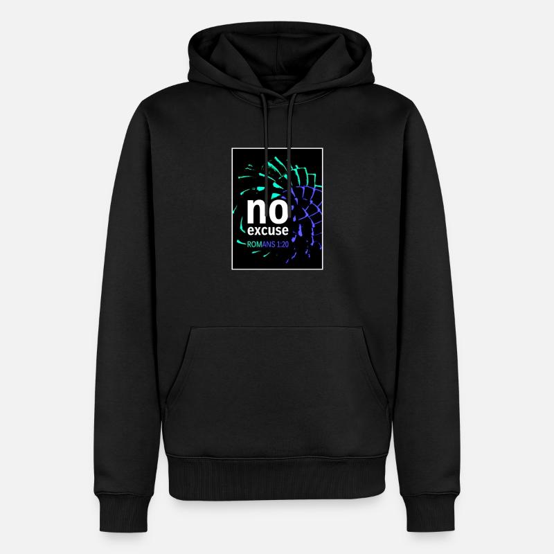 Fibonacci-Araukarie blau - Männer Premium Bio Hoodie - Schwarz