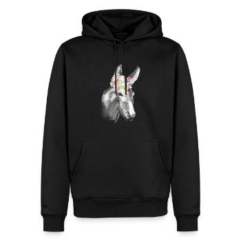 Donkey, Graffiti, Painting, Grey, Flowers - Men’s Premium Organic Hoodie - black - Front - Nico (187cm)