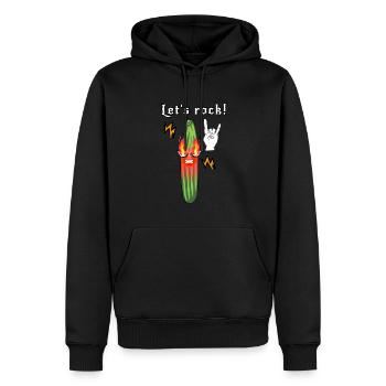 Rocker,rockergurke,party, heavy metal, Gurke - Männer Premium Bio Hoodie - Schwarz - Vorne - Nico (187cm)