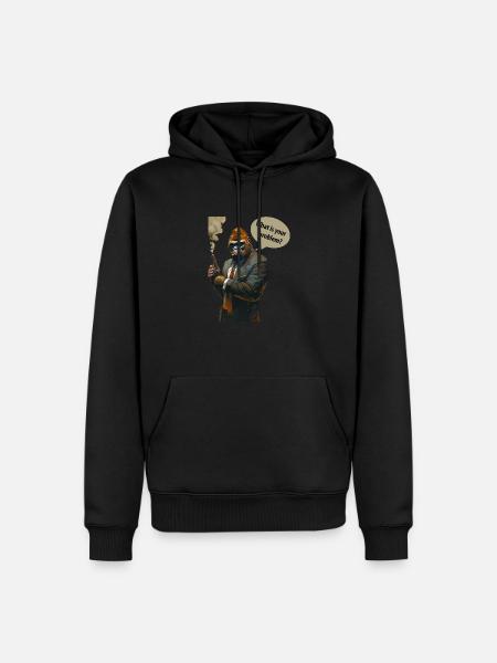 Grumpy Gorilla - Männer Premium Bio Hoodie - Schwarz
