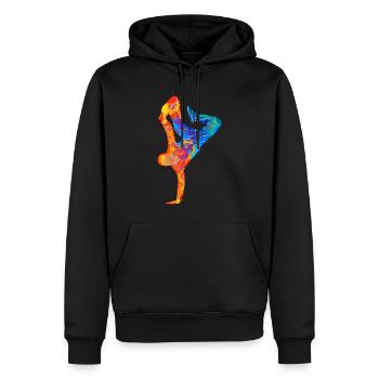 Break Dance Silhouette - Men’s Premium Organic Hoodie - black - Front - Nico (187cm)