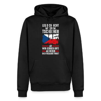 Tschechien Tscheche Tschechisches - Männer Premium Bio Hoodie - Schwarz - Vorne - Nico (187cm)