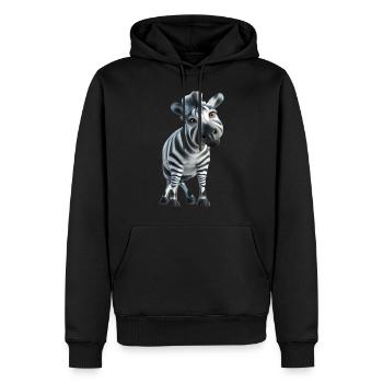 Niedliches Zebra Design - Männer Premium Bio Hoodie - Schwarz - Vorne - Nico (187cm)